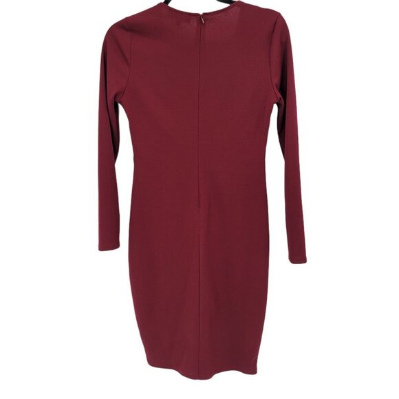 LuLus Sexy Wrap Dress Bodycon Long Sleeve Wedding Guest Prom Bridesmaid Date - Picture 4 of 8